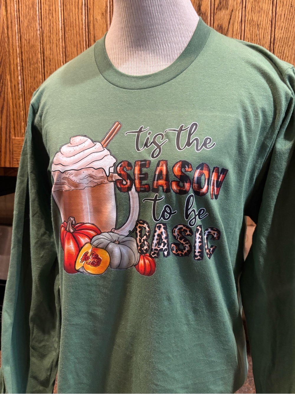American Apparel Green 'Tis The Season To Be Basic' Graphic Long-Sleeve Tee